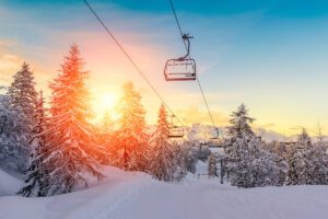 An image of the mountain's chair lifts at Sunrise.
